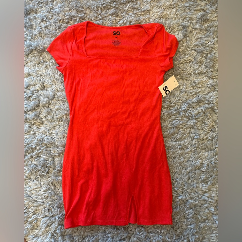 SO Red Fitted Mini Dress